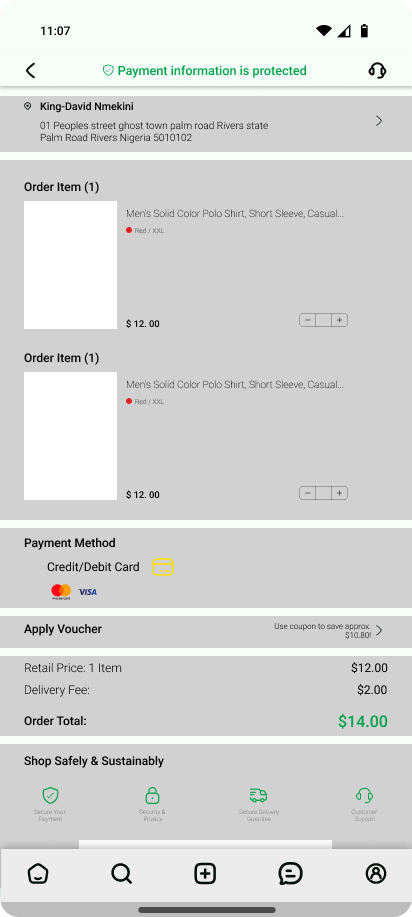 JIJI Redesigned Checkout wireframe