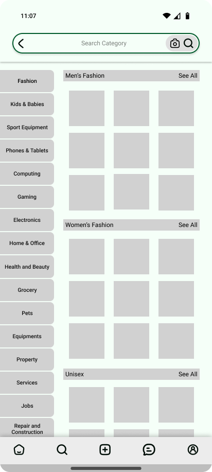 JIJI Redesigned Search wireframe
